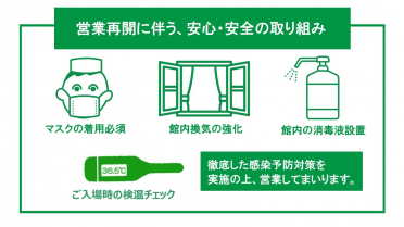 営業再開に伴う、安心・安全の取り組み